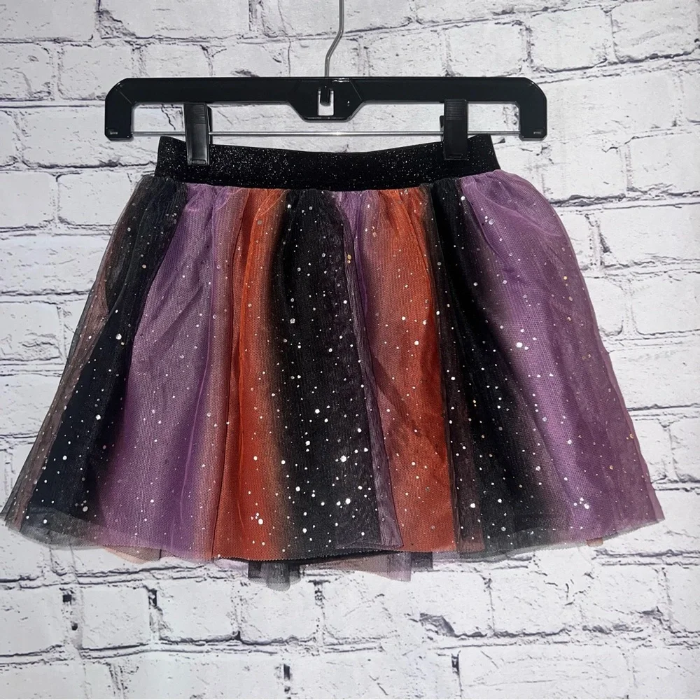 Cat & Jack Girls Halloween Glitter Tulle Skirt Size‎ 6/7